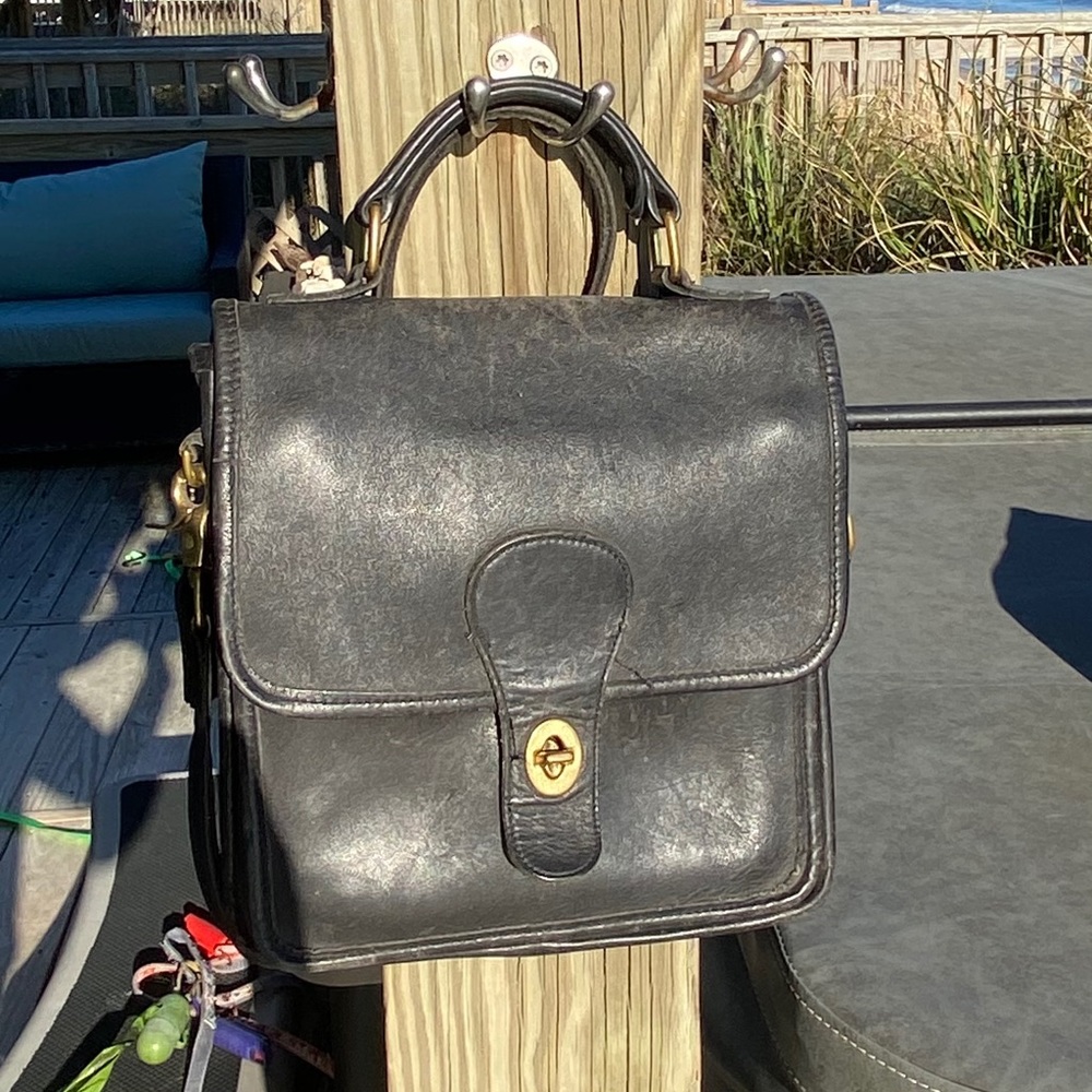 Coach Black Leather Vintage Station Bag